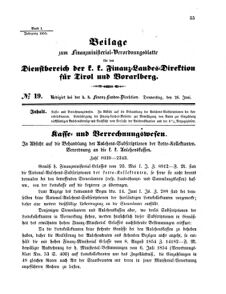 Verordnungsblatt für den Dienstbereich des K.K. Finanzministeriums für die im Reichsrate Vertretenen Königreiche und Länder 18550628 Seite: 1