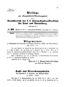 Verordnungsblatt für den Dienstbereich des K.K. Finanzministeriums für die im Reichsrate Vertretenen Königreiche und Länder 18550906 Seite: 1