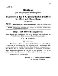 Verordnungsblatt für den Dienstbereich des K.K. Finanzministeriums für die im Reichsrate Vertretenen Königreiche und Länder 18551002 Seite: 1