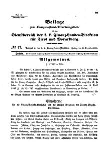 Verordnungsblatt für den Dienstbereich des K.K. Finanzministeriums für die im Reichsrate Vertretenen Königreiche und Länder 18551221 Seite: 1