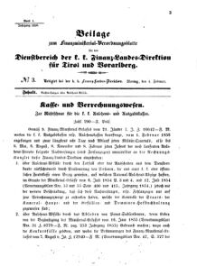 Verordnungsblatt für den Dienstbereich des K.K. Finanzministeriums für die im Reichsrate Vertretenen Königreiche und Länder 18560204 Seite: 1