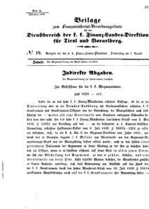 Verordnungsblatt für den Dienstbereich des K.K. Finanzministeriums für die im Reichsrate Vertretenen Königreiche und Länder 18560807 Seite: 1