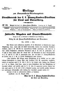 Verordnungsblatt für den Dienstbereich des K.K. Finanzministeriums für die im Reichsrate Vertretenen Königreiche und Länder 18560816 Seite: 1