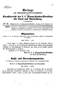 Verordnungsblatt für den Dienstbereich des K.K. Finanzministeriums für die im Reichsrate Vertretenen Königreiche und Länder 18560928 Seite: 1