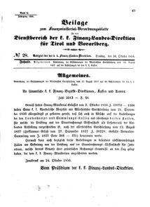 Verordnungsblatt für den Dienstbereich des K.K. Finanzministeriums für die im Reichsrate Vertretenen Königreiche und Länder 18561024 Seite: 1