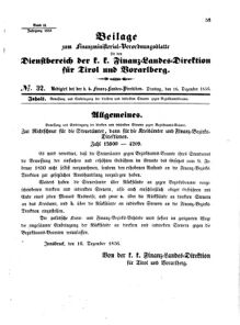 Verordnungsblatt für den Dienstbereich des K.K. Finanzministeriums für die im Reichsrate Vertretenen Königreiche und Länder 18561216 Seite: 1