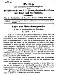 Verordnungsblatt für den Dienstbereich des K.K. Finanzministeriums für die im Reichsrate Vertretenen Königreiche und Länder 18570103 Seite: 1