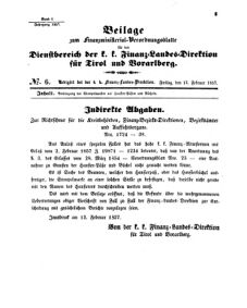 Verordnungsblatt für den Dienstbereich des K.K. Finanzministeriums für die im Reichsrate Vertretenen Königreiche und Länder 18570213 Seite: 1