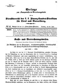 Verordnungsblatt für den Dienstbereich des K.K. Finanzministeriums für die im Reichsrate Vertretenen Königreiche und Länder 18570620 Seite: 1