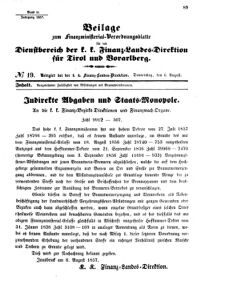 Verordnungsblatt für den Dienstbereich des K.K. Finanzministeriums für die im Reichsrate Vertretenen Königreiche und Länder 18570806 Seite: 1