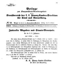 Verordnungsblatt für den Dienstbereich des K.K. Finanzministeriums für die im Reichsrate Vertretenen Königreiche und Länder 18571016 Seite: 1