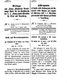 Verordnungsblatt für den Dienstbereich des K.K. Finanzministeriums für die im Reichsrate Vertretenen Königreiche und Länder 18580108 Seite: 1