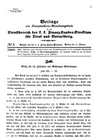 Verordnungsblatt für den Dienstbereich des K.K. Finanzministeriums für die im Reichsrate Vertretenen Königreiche und Länder 18580211 Seite: 1