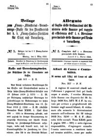 Verordnungsblatt für den Dienstbereich des K.K. Finanzministeriums für die im Reichsrate Vertretenen Königreiche und Länder 18580301 Seite: 1