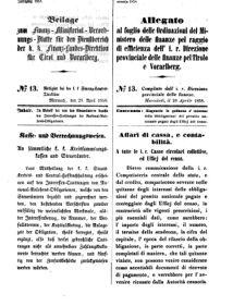 Verordnungsblatt für den Dienstbereich des K.K. Finanzministeriums für die im Reichsrate Vertretenen Königreiche und Länder 18580428 Seite: 1