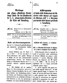 Verordnungsblatt für den Dienstbereich des K.K. Finanzministeriums für die im Reichsrate Vertretenen Königreiche und Länder 18580512 Seite: 1