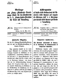 Verordnungsblatt für den Dienstbereich des K.K. Finanzministeriums für die im Reichsrate Vertretenen Königreiche und Länder 18580521 Seite: 1