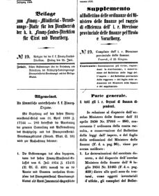 Verordnungsblatt für den Dienstbereich des K.K. Finanzministeriums für die im Reichsrate Vertretenen Königreiche und Länder 18580625 Seite: 1