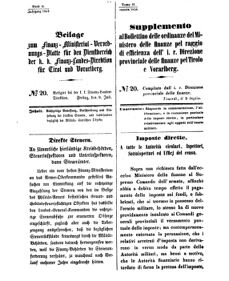 Verordnungsblatt für den Dienstbereich des K.K. Finanzministeriums für die im Reichsrate Vertretenen Königreiche und Länder 18580709 Seite: 1