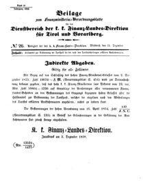 Verordnungsblatt für den Dienstbereich des K.K. Finanzministeriums für die im Reichsrate Vertretenen Königreiche und Länder 18581215 Seite: 1