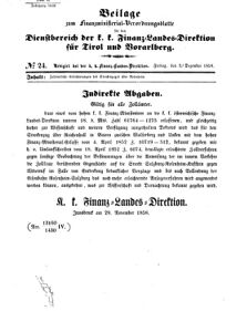 Verordnungsblatt für den Dienstbereich des K.K. Finanzministeriums für die im Reichsrate Vertretenen Königreiche und Länder 18581231 Seite: 1