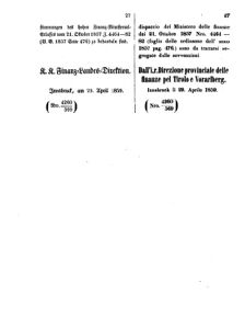 Verordnungsblatt für den Dienstbereich des K.K. Finanzministeriums für die im Reichsrate Vertretenen Königreiche und Länder 18590511 Seite: 4