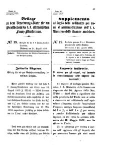 Verordnungsblatt für den Dienstbereich des K.K. Finanzministeriums für die im Reichsrate Vertretenen Königreiche und Länder 18590824 Seite: 1