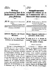 Verordnungsblatt für den Dienstbereich des K.K. Finanzministeriums für die im Reichsrate Vertretenen Königreiche und Länder 18591201 Seite: 1