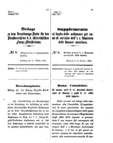 Verordnungsblatt für den Dienstbereich des K.K. Finanzministeriums für die im Reichsrate Vertretenen Königreiche und Länder 18611015 Seite: 1