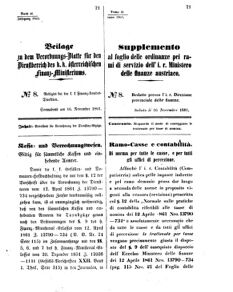 Verordnungsblatt für den Dienstbereich des K.K. Finanzministeriums für die im Reichsrate Vertretenen Königreiche und Länder 18611116 Seite: 1