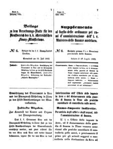 Verordnungsblatt für den Dienstbereich des K.K. Finanzministeriums für die im Reichsrate Vertretenen Königreiche und Länder 18620719 Seite: 1