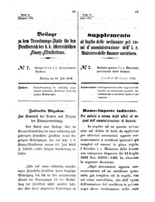 Verordnungsblatt für den Dienstbereich des K.K. Finanzministeriums für die im Reichsrate Vertretenen Königreiche und Länder 18620728 Seite: 1