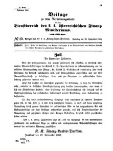 Verordnungsblatt für den Dienstbereich des K.K. Finanzministeriums für die im Reichsrate Vertretenen Königreiche und Länder 18620920 Seite: 1