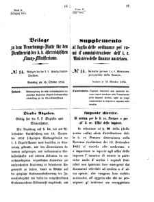 Verordnungsblatt für den Dienstbereich des K.K. Finanzministeriums für die im Reichsrate Vertretenen Königreiche und Länder 18621018 Seite: 1