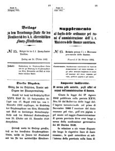 Verordnungsblatt für den Dienstbereich des K.K. Finanzministeriums für die im Reichsrate Vertretenen Königreiche und Länder 18621024 Seite: 1