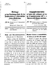 Verordnungsblatt für den Dienstbereich des K.K. Finanzministeriums für die im Reichsrate Vertretenen Königreiche und Länder 18621027 Seite: 1