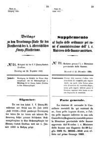 Verordnungsblatt für den Dienstbereich des K.K. Finanzministeriums für die im Reichsrate Vertretenen Königreiche und Länder 18621223 Seite: 1