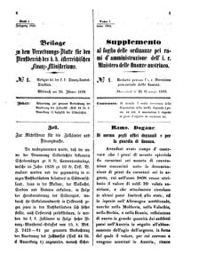 Verordnungsblatt für den Dienstbereich des K.K. Finanzministeriums für die im Reichsrate Vertretenen Königreiche und Länder 18630128 Seite: 1