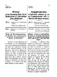 Verordnungsblatt für den Dienstbereich des K.K. Finanzministeriums für die im Reichsrate Vertretenen Königreiche und Länder 18630224 Seite: 1