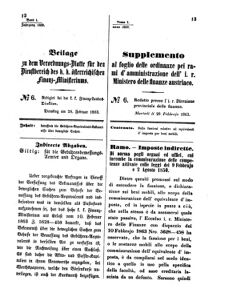 Verordnungsblatt für den Dienstbereich des K.K. Finanzministeriums für die im Reichsrate Vertretenen Königreiche und Länder 18630228 Seite: 1