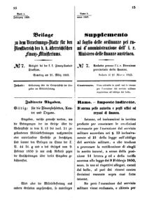 Verordnungsblatt für den Dienstbereich des K.K. Finanzministeriums für die im Reichsrate Vertretenen Königreiche und Länder 18630321 Seite: 1