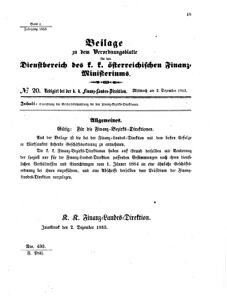 Verordnungsblatt für den Dienstbereich des K.K. Finanzministeriums für die im Reichsrate Vertretenen Königreiche und Länder