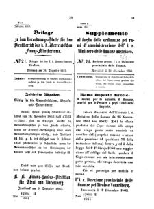 Verordnungsblatt für den Dienstbereich des K.K. Finanzministeriums für die im Reichsrate Vertretenen Königreiche und Länder 18631230 Seite: 1