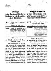 Verordnungsblatt für den Dienstbereich des K.K. Finanzministeriums für die im Reichsrate Vertretenen Königreiche und Länder 18640125 Seite: 1