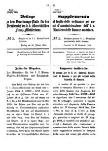 Verordnungsblatt für den Dienstbereich des K.K. Finanzministeriums für die im Reichsrate Vertretenen Königreiche und Länder 18640129 Seite: 1