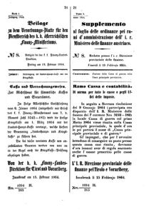 Verordnungsblatt für den Dienstbereich des K.K. Finanzministeriums für die im Reichsrate Vertretenen Königreiche und Länder 18640219 Seite: 9