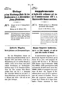 Verordnungsblatt für den Dienstbereich des K.K. Finanzministeriums für die im Reichsrate Vertretenen Königreiche und Länder 18640222 Seite: 1