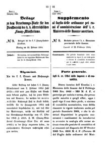 Verordnungsblatt für den Dienstbereich des K.K. Finanzministeriums für die im Reichsrate Vertretenen Königreiche und Länder 18640222 Seite: 3