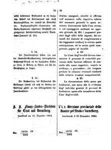 Verordnungsblatt für den Dienstbereich des K.K. Finanzministeriums für die im Reichsrate Vertretenen Königreiche und Länder 18641215 Seite: 14