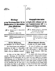 Verordnungsblatt für den Dienstbereich des K.K. Finanzministeriums für die im Reichsrate Vertretenen Königreiche und Länder 18650103 Seite: 1